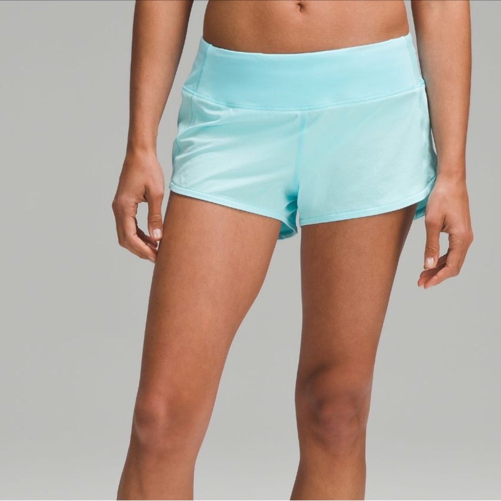 lululemon speed ups 2.5 lowrise in cyan blue